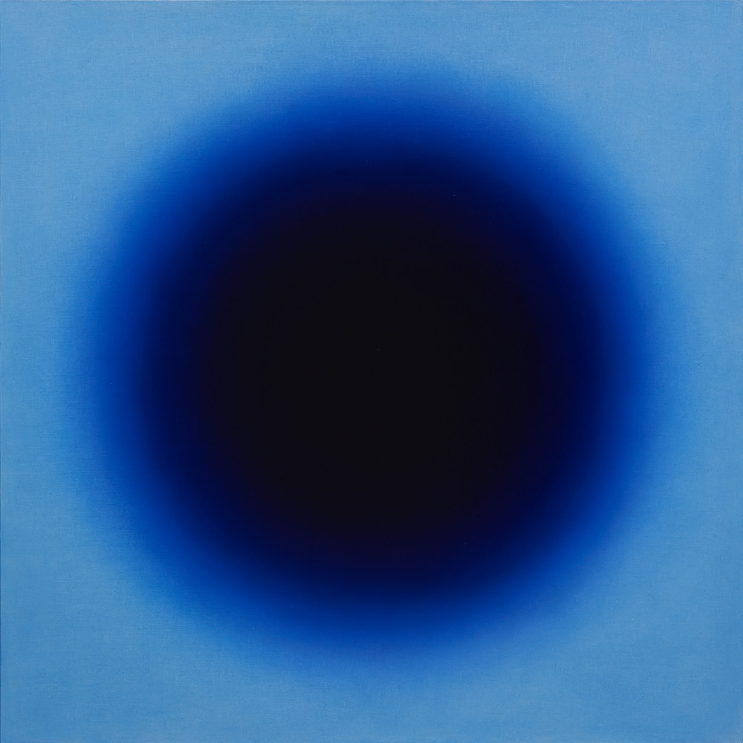 Ohne Titel Punkt Schwarz im Ultramarinblau