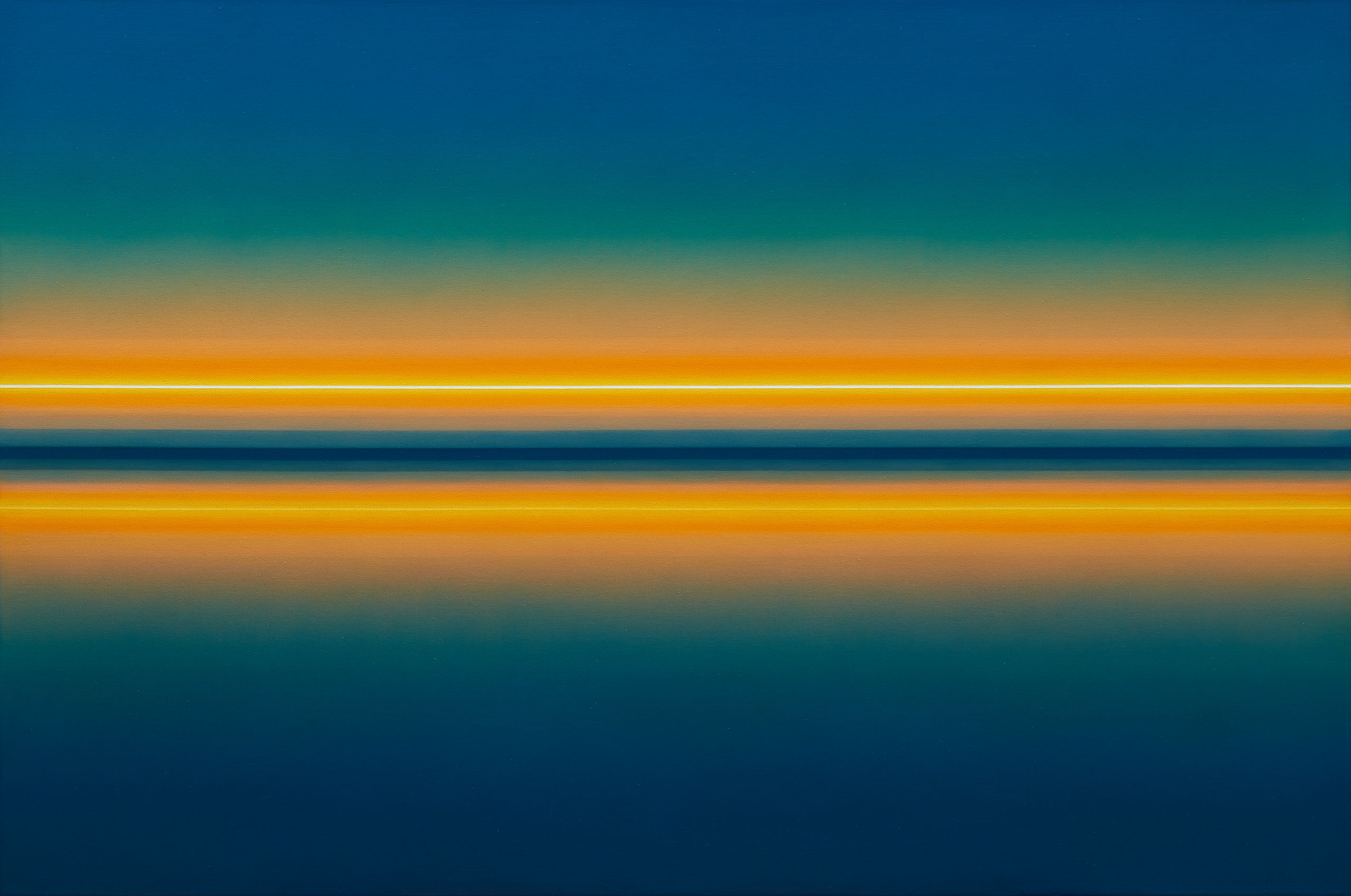 Line White Reflection Yellow in Blue Caribbean